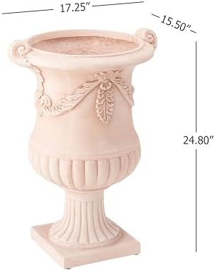 Merax 2 Set 24.8" Elegant MGO Flower Urn Planter, Terracotta - Image 2