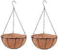 LaLaGreen Coco Hanging Baskets (16 in, 2 Pack) Black Metal Wire Flower Pots by L%C3%A1L%C3%A1Green