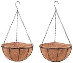LaLaGreen Coco Hanging Baskets (16 in, 2 Pack) Black Metal Wire Flower Pots by L%C3%A1L%C3%A1Green