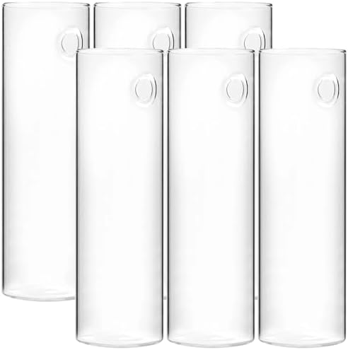 6 Set Of Wall-Mounted Glass Vases For Plants, Hydroponic Decor With Clear Cylinder Design And Traceless Hooks For Home And Office by Unknown