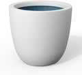 Kante White Concrete Planter 18" Dia All-Weather Round Large Pot by Unknown