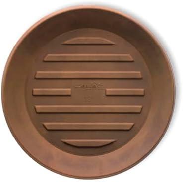 Crescent Garden Universal Round Planter Saucer, Durable Drainage Dish for Plant Pots, Heavy-Duty Plant Dishes Saucer, Indoor & Outdoor Plant Trays - Rust (11 inch Inner, 15 inch Outer Diameter) by CrescentGarden