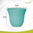 Headwind Traverse Planters – 14" 2 Pack Plastic Plant Pot in Surf Light Blue - Indoor & Outdoor Pots for Plants with Drainage - Decorative Plant Pot, Flower Pots Outdoor for Garden by Robert Allen - Image 2