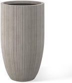 Kante 24 Inch Tall Concrete Planter, Outdoor Indoor Large Plant Pots with Drainage Hole and Rubber Plug for Home Garden Patio Porch Textured Weathered Concrete by Unknown