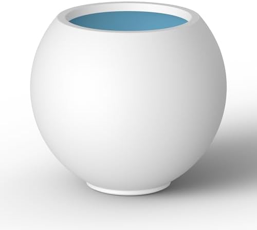 Kante Accent Round Sphere White Concrete Planter 19.3" Dia, Outdoor by Unknown