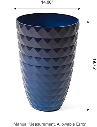 Glitzhome 19.75" H Oversized Tall Planter,Modern Set of 2 Textured Gradient Cobalt Blue Round Garden Plant Pots with Drainage Holes Flower Containers for Indoor Outdoor, Front Door, Patio and Deck - Image 2