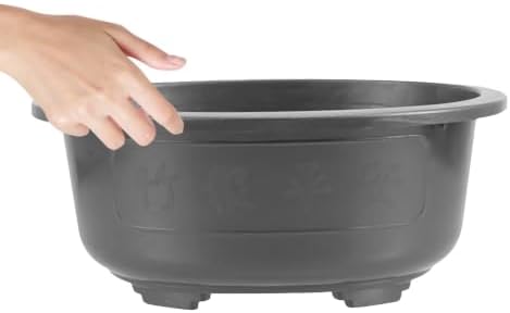ERINGOGO 2 PCS Bonsai Training Pots, 17'' Bonsai Plants Growing Pot Plastic Oval Planter with Drainage Hole, Large Deep Flower for Nursery, Garden, Balcony - Image 4