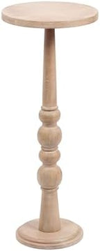 Kate and Laurel Wegner Traditional Wooden Round Drink Table, 12 x 12 x 30, Light Natural Wood, Elegant and Durable Mango Wood Pedestal Table for Use as Indoor Plant Stand or Useful Living Room Decor by KateandLaurel