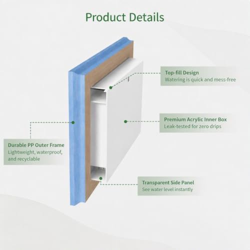 FRESH SPEED Self-Watering Wall Planters with 8-Hole Grow Sponges Blue Frame - Image 6