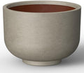 Kante Accent Round Pedestal Weathered Concrete Planter 17.7" Dia, Outdoor by Unknown