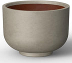 Kante Accent Round Pedestal Weathered Concrete Planter 17.7" Dia, Outdoor by Unknown