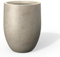 Kante 21.7" Tall Concrete Planter, Large Round Bullet Pot, Weathered Finish by Unknown