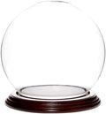 Plymor 5" x 6" Glass Display Dome Globe Cloche (Dark Mahogany Veneer Base), Pack of 2 by Plymor