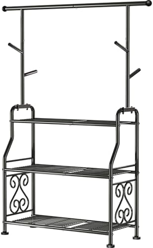 GIOTORENT Plant Stand Indoor, 3-Tier Heavy Duty Metal Shelf for Patio & Indoor, Tall Plant Holds 14+ Plants with 5 Hooks, Rust-Proof Plant Holder for Garden, Balcony, Living Room, Black - Image 7