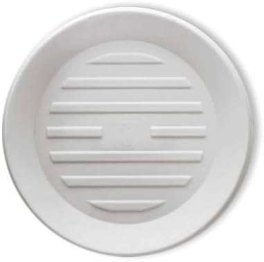Crescent Garden Universal Round Planter Saucer, Durable Drainage Dish for Plant Pots, Heavy-Duty Plant Dishes Saucer, Indoor & Outdoor Plant Trays - Cloud White (13 inch Inner, 18 inch Outer) by CrescentGarden