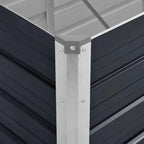 vidaXL Garden Raised Bed Anthracite 94.5"x31.5"x17.7" Galvanized Steel - Image 5