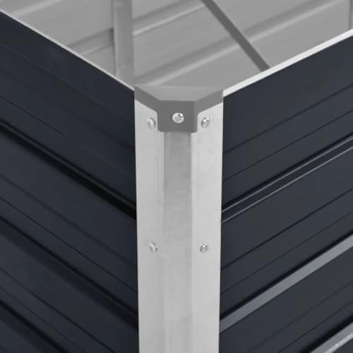 vidaXL Garden Raised Bed Anthracite 94.5"x31.5"x17.7" Galvanized Steel - Image 5