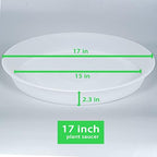 2 Pack of 17 inch Plant Saucer, 2.3" Depth Tray, Large Deep Garden Plastic Flower Planter Plant Trays for Indoors Outdoor Bath Bath (17", Clear) - Image 2