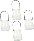 IMIKEYA 4pcs Hanging Candlestick Infusion Bottle Wedding Table Decor Crystal Glass Plant Terrarium Glass Votive Candle Holder Globe Plant Terrariums Home Decor Iron Cylindrical Light Stand by IMIKEYA