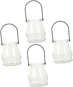 IMIKEYA 4pcs Hanging Candlestick Infusion Bottle Wedding Table Decor Crystal Glass Plant Terrarium Glass Votive Candle Holder Globe Plant Terrariums Home Decor Iron Cylindrical Light Stand by IMIKEYA