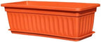 17.32" Window Boxes Planter Thickened Rectangular Pots with Saucers Drainage Holes Vegetable Planter Windowsill Planters Box for Indoor and Outdoor Gardening (Saffron, One Size) by Unknown