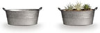 Headwind Decorative Planter - Oval Galvanized Tubs Planter with Handles – 12 Inch Lightweight Steel Indoor Oval Plant Pot with Drainage Holes – Large Galvanized Tub Flower Bucket – Outdoor Planter - Image 7