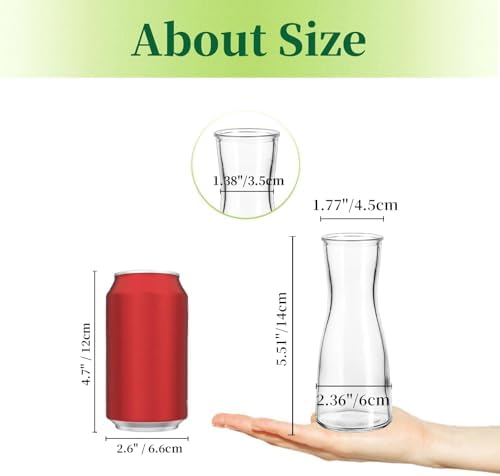 Hewory Glass Bud Vases for Centerpieces - Clear Small Flower Vase Set of 24, Modern Minimalist Cute Mini Decorative Bulk Vases for Wedding Bridal Shower Birthday Party Events Dining Room Table Decor - Image 2