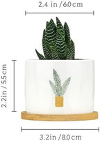 DreamAutumn Plants Ceramic Flower Pots Set of 3,Gardening Plant Pot with Drainage Holes and Saucers Round Ceramic Pots for Indoor Plants Succulent Herbs Cactus Pots - Image 2