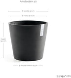 Ecopots Amsterdam Round Flower Planter, Dark Grey, 16" - Image 3