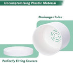 D'vine Dev Plastic Planter Pot with Saucer, 12 in, White, 74-X-A-3 - Image 6