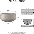 Kante Large Round Bowl Weathered Concrete Planter 20" Dia, Outdoor - Image 2