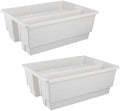 Railing Planter Box 2-Pack - 20.75-Inch Flower Boxes with Removable Drainage Inserts - 6-Gallon Outdoor Planters for Porch, Deck, or Balcony Decor, Fits Rail 3” - 4” by Pure Garden (White) by PureGarden