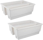Railing Planter Box 2-Pack - 20.75-Inch Flower Boxes with Removable Drainage Inserts - 6-Gallon Outdoor Planters for Porch, Deck, or Balcony Decor, Fits Rail 3” - 4” by Pure Garden (White) by PureGarden