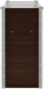 vidaXL Raised Planter, Flower Box, Planter, Garden, Plant, Terrace, Vegetable Box, galvanised Steel, 100 x 40 x 77 cm, Brown - Image 7