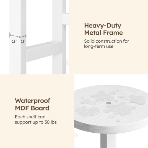 Homsorout Plant Stand Indoor with Grow Light, 5-Tiered Tall Plant Stand Indoor, Metal Plant Shelf with Adjustable Light, Ideal for Living Room, Garden, Round Patio white - Image 5