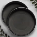 Willowy Heavy Duty Ceramic with Silicone Feet for Added Surface Protection - Scratch-Resistant Plant Drip Trays (Pack of 2) - Plant Plate for Pots 8.3" at the Base or Less, Saucer for Potted Plants by Willowy