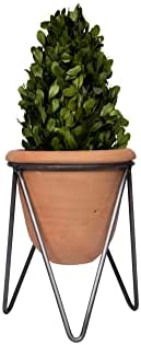 Creative Co-Op Terracotta Pot with Metal Clothespin‑Style Stand, Rustic Terracotta Finish - Image 5