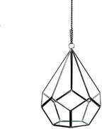 WGV Hanging Geometric Planter Terrarium Width 6.5" Height 8.75" Clear Glass Black Frame DIY Succulent air Plant Miniature Fairy Garden Windowsill Decor Teardrop 1 Piece - Image 4