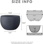 Kante Accent Round Bowl Charcoal Concrete Planter 15.7" Dia, Outdoor - Image 2