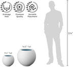 Kante Accent Round Sphere White Concrete Planter 19.3" Dia, Outdoor - Image 7