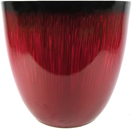 Gardener Select (EPR15-206) Large Egg Shaped Planter - Modern Indoor & Outdoor Decorative Flower Pot/Box (15 Inch, Red Flower) - Image 3