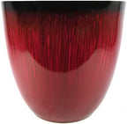 Gardener Select (EPR15-206) Large Egg Shaped Planter - Modern Indoor & Outdoor Decorative Flower Pot/Box (15 Inch, Red Flower) - Image 3
