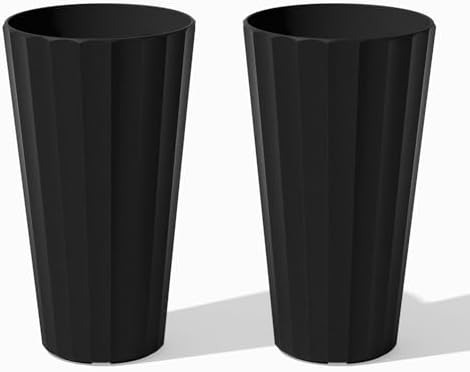 Veradek Column Series Tall Planter - Tapered Outdoor Planter with Shelf by VeradekOutdoor
