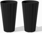 Veradek Column Series Tall Planter - Tapered Outdoor Planter with Shelf by VeradekOutdoor