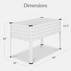 Best Choice Products 48x24x30in Galvanized Raised Garden Bed, Metal Elevated Planter Box, Vegetable Garden for Backyard, Patio, Balcony, 100% Non Toxic Materials - White - Image 2