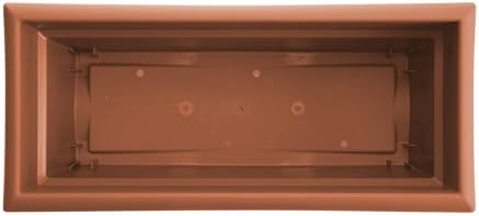 Bloem Veranda 26" Plastic Rectangular Deck Box Planter - UV-Resistant, Indoor/Outdoor, Terra Cotta, 2-Pack - Image 7