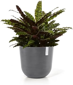 Ecopots Oslo Round Flower Planter, Grey, 17.75" - Image 2