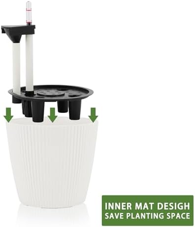 Dexceder 11x10 Self Watering Planters Indoor (2 Pack, White) - Image 4