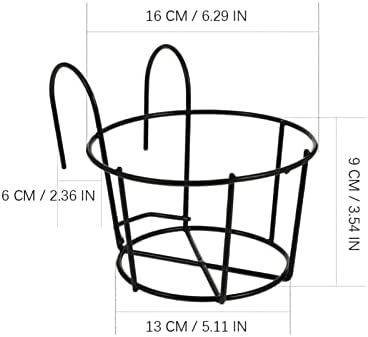 DOITOOL 2 Pack Metal Flowerpot Stand Hanging Railing Planters Wire Pot Holders for Balcony Outdoor Garden Tabletop Decoration 8.66X6.29X5.9 Inch - Image 3