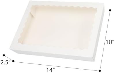 qiqee Auto-pop Up White Cookie Box with Window 14x10x2.5 inch 24Pcs Bakery Pastry Macaron Bakery Box For Packaging (Pack of 2) - Image 6
